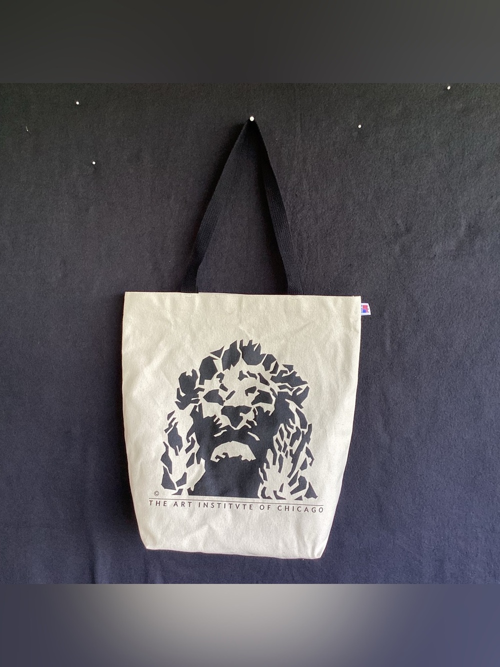 The art institute of Chicago Lion canvas tote bag made in USA